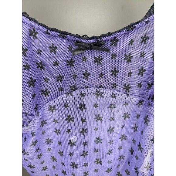 NWT Daisy Street Purple Floral Sheer Mesh Crop Top - Picture 4 of 10